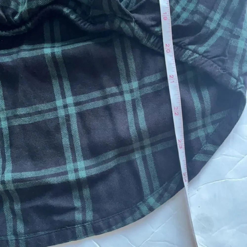 Madewell Wrap-Front Shirt in Palma Plaid Long sleeved Navy & green Size XS - Picture 9 of 11